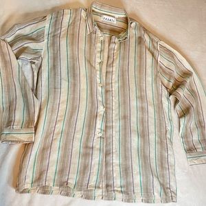 Pronti Collection by Phita Linen Button Up Shirt Men's Large Long Sleeve